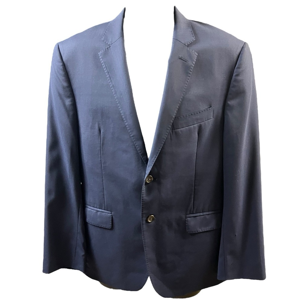 Lauren Ralph Lauren Sport Coat Men 40S‎ Blue Slim Fit Notched Lapel Wool Classic